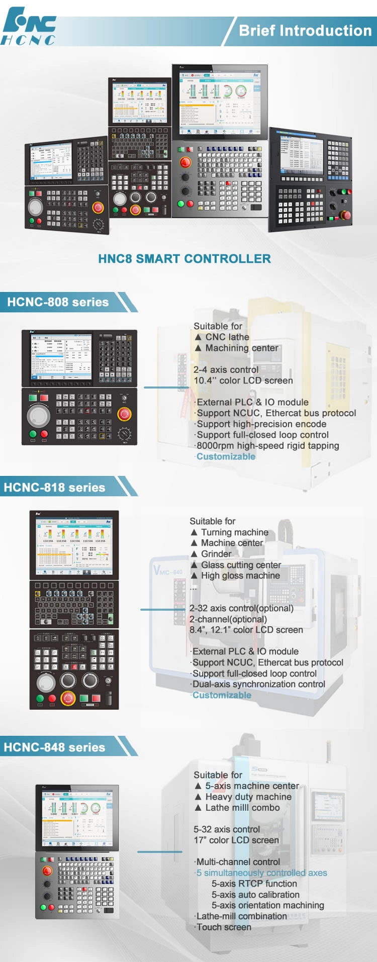 High Quality 4 Axis Touch Screen Milling Machine CNC Controller