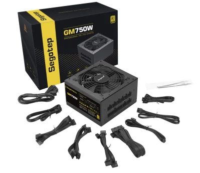 Segotep GM750W Alimentation de bureau, ATX PSU pour Gamer, Full Modular 80+ Gold, 24pin Competitive Game ATX Active Pfc Power Supply